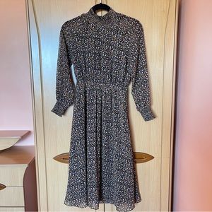 Madewell Floral Printed Mockneck 70s Boho Midi Dress